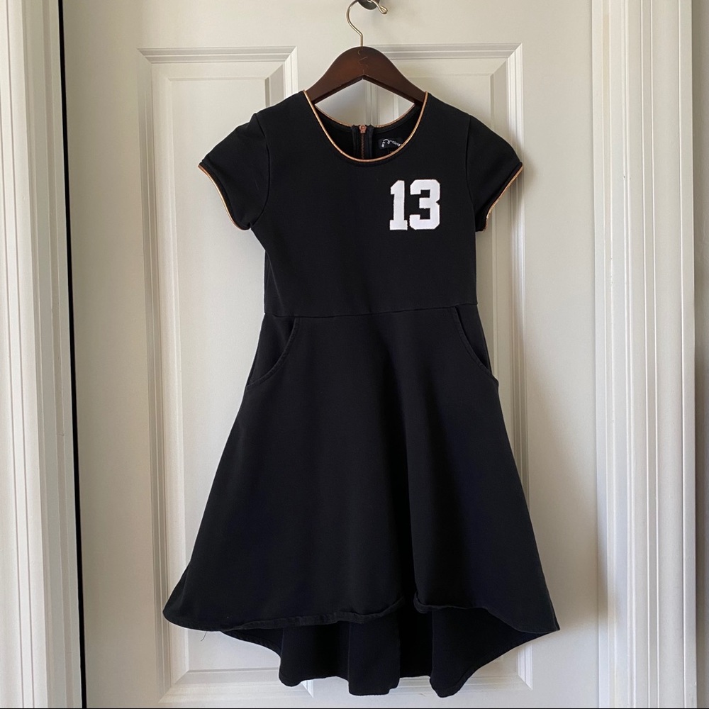 art class Girls Black/Rose Gold High Low Dress L